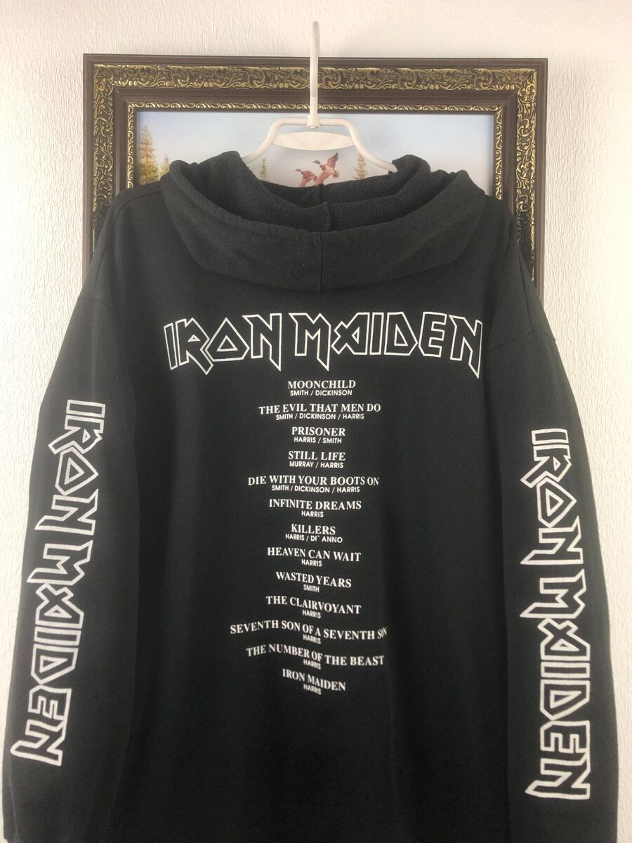 Vintage 90's Iron Maiden Band Hoodie Jacket England Black Vintage 90's Iron Maiden Band Hoodie Jacket England Black
