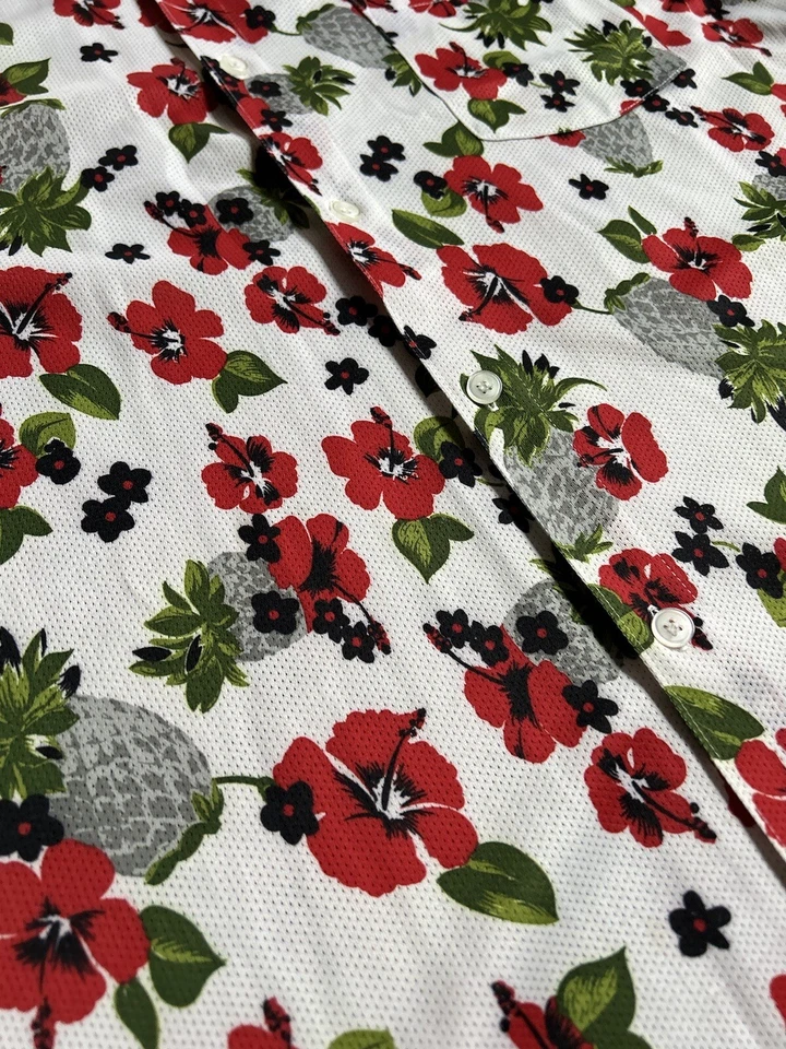 Camisa Hawaiana Colorida Vintage Burnside Talla XL Patrón Floral Abotonada Foto 2 de 4