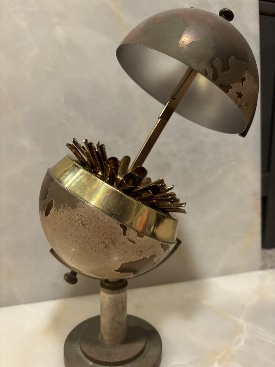 lamp cigarette holder 1920s Vintage Old Globe Shape Brass Rare Decorative Props M217 Unique Rare Vintage Antique Brass