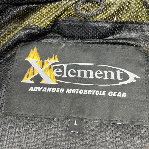XElement Motorcycle Jacket Padded Mesh Moto Racing Mens LARGE Black Yellow - Picture 6 of 8