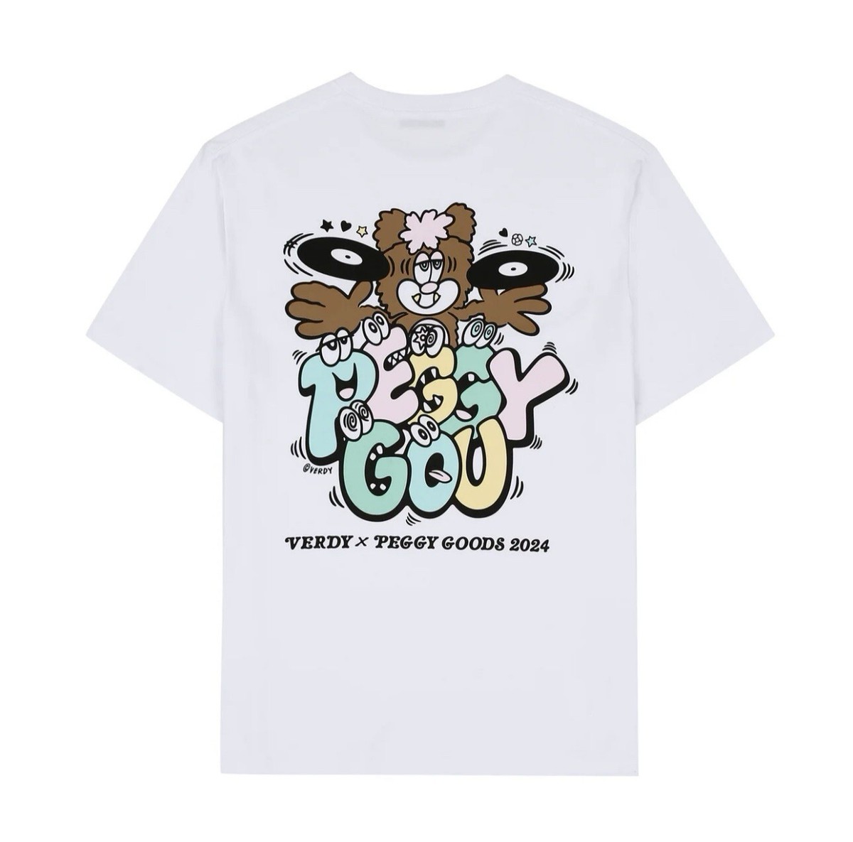 PEGGY GOODS × VERDY Collaboration T-Shirt Size S White | eBay