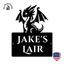 Custom Youthful Dragon Name Sign โ Fantasy Room Decor | Made in USA
