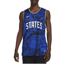 New Men's Nike USMNT Soccer 'STATES' Basketball Jersey Blue Black DN1134-452 XXL