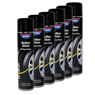 Reifenglanz Spray 6X 600 ml Reifenpflege Schutz Glanz Versiegelung Presto 383458