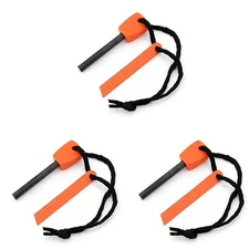 Prep-Right Survival Mini Alloy Waterproof Ferrocerium Flint Fire Starter - 3 PK