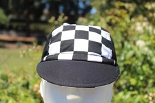 CYCLING CAP CHECKERBOARD CENTER HANDMADE IN USA   S M L