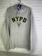 New York City Police Department NYPD Licensed Hoodie Sweatshirt Gray Mens 2XL