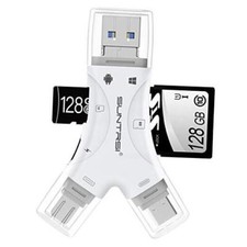 SD Card Reader for iPhone/ipad/Android/Mac/Computer/Camera,4 in1 Micro SD white