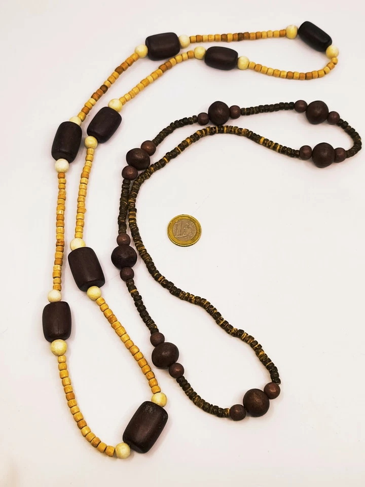 10 x Holzkette - Neu - Natur Farben / Kette Sammlung Konvolut Schmuck Auflösung - Bild 4 von 4