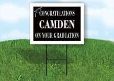 CAMDEN CONGRATULATIONS GRADUATION 18 in x 24 in Yard Sign Road Sign with Stand