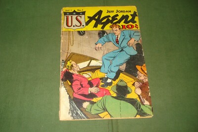 JEFF JORDAN US AGENT #1 COMICS, ONE SHOT FROM 1947,  GOLDEN AGE SCARCE