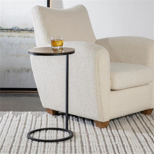 Uttermost Brunei Contemporary Metal and Aluminum Accent Table in Black/Gold - Picture 5 of 5