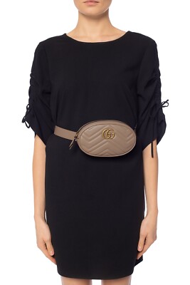 Gucci GG Marmont Belt Bag Matelasse Leather Gold Handbag Chevron Rose Bag New Gucci GG Marmont Belt Bag Matelasse Leather Gold Handbag  main image 2