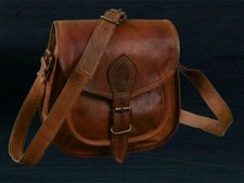 New Women Vintage Brown Leather Messenger Cross Body Bag Handmade Purse