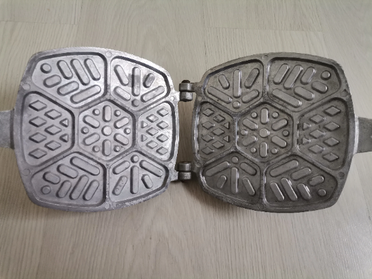 Vintage Soviet USSR Aluminum Waffle Iron Press for Baking Waffles-image