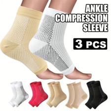 3 Pairs Ankle Support Brace Stabilizer Compression Sleeve Socks Foot Pain Relief