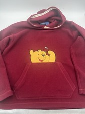 VTG Y2K Disney Winnie The Pooh Hoodie Kangaroo Pocket Medium Pullover Maroon Med