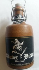 Schnapsflasche „Räuber Bitter“; mit Bügelverschlus; leer, ohne Inhalt, zur Dekor