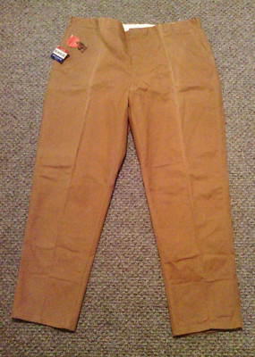 NEW Vintage USA - ELK Brand Men`s Tan-Brown Canvas Hunting Work Pants 46x34 NWT!