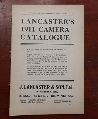 LANCASTER 1911 BRITISH JOURNAL ALMANAC ADVERTISEMENTS/cks/220410
