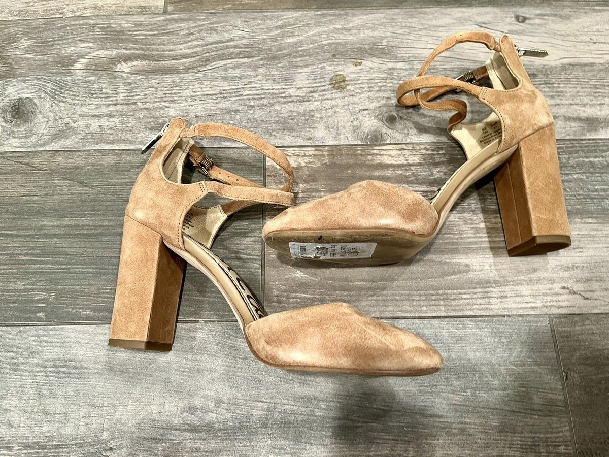 Sam Edelman Women's Simmons Pump Cords Ankle Suede Camel, Size