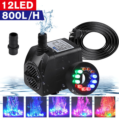 Submersible 12 LED Water Pump with 16W Lights for Fountain Pool Garden Pond Tank