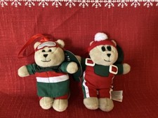 2019 2 Starbucks Bearista 4.5" Teddy Bears Ski Christmas Holiday Ornament Ltd Ed