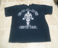 Official Men's Gold's Gym Shirt Logo Black Short Sleeve Sz M