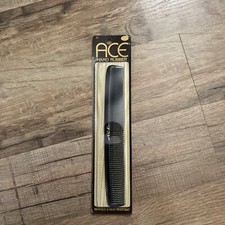 vintage New Old Stock - ACE - Hard Rubber Comb 7" - Black 21 - Made in USA.