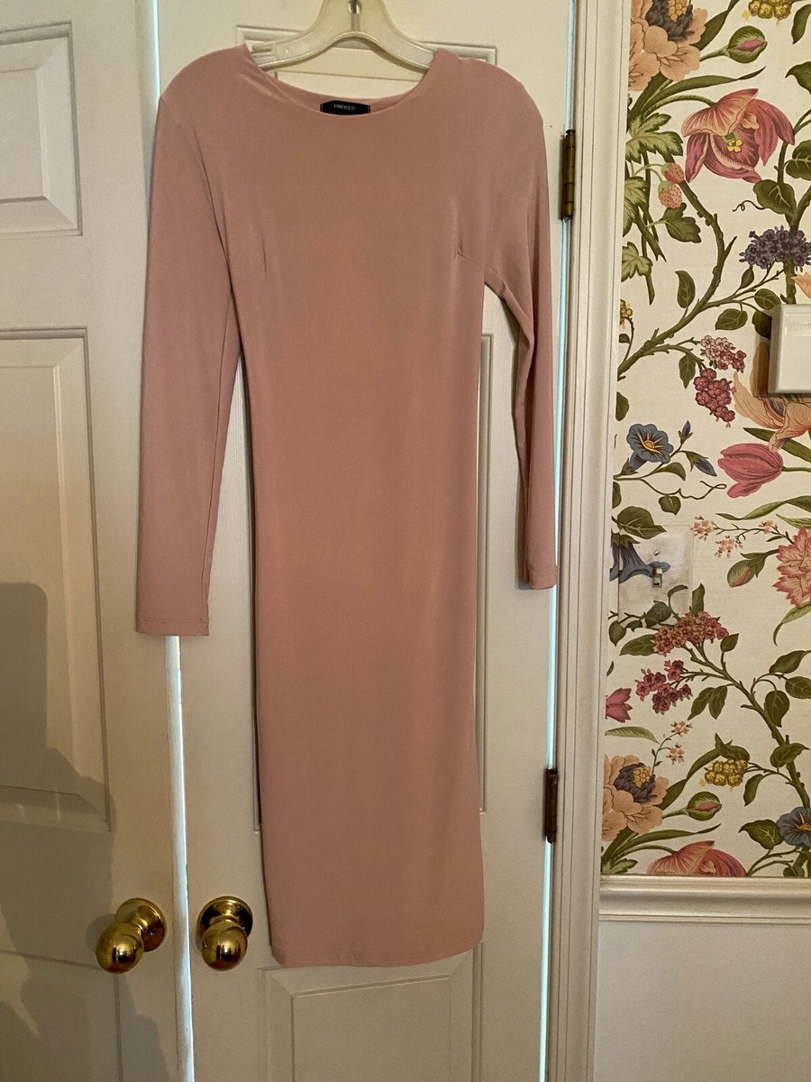 beige dress forever 21 Forever 21 Beige knit button up ribbed midi