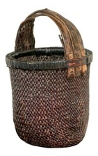 Antique Hand Woven Chinese Rice Gathering Basket