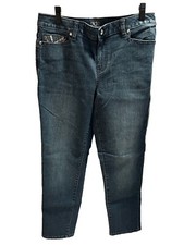 Cache Denim Jeans Size 10 Ankle Zip Embellished Pockets Dark Wash New 