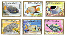 JUEGO COMPLETO PECES FAUNA PANAMÁ 1968 YV 482-5+AE450-1 USADO #6700