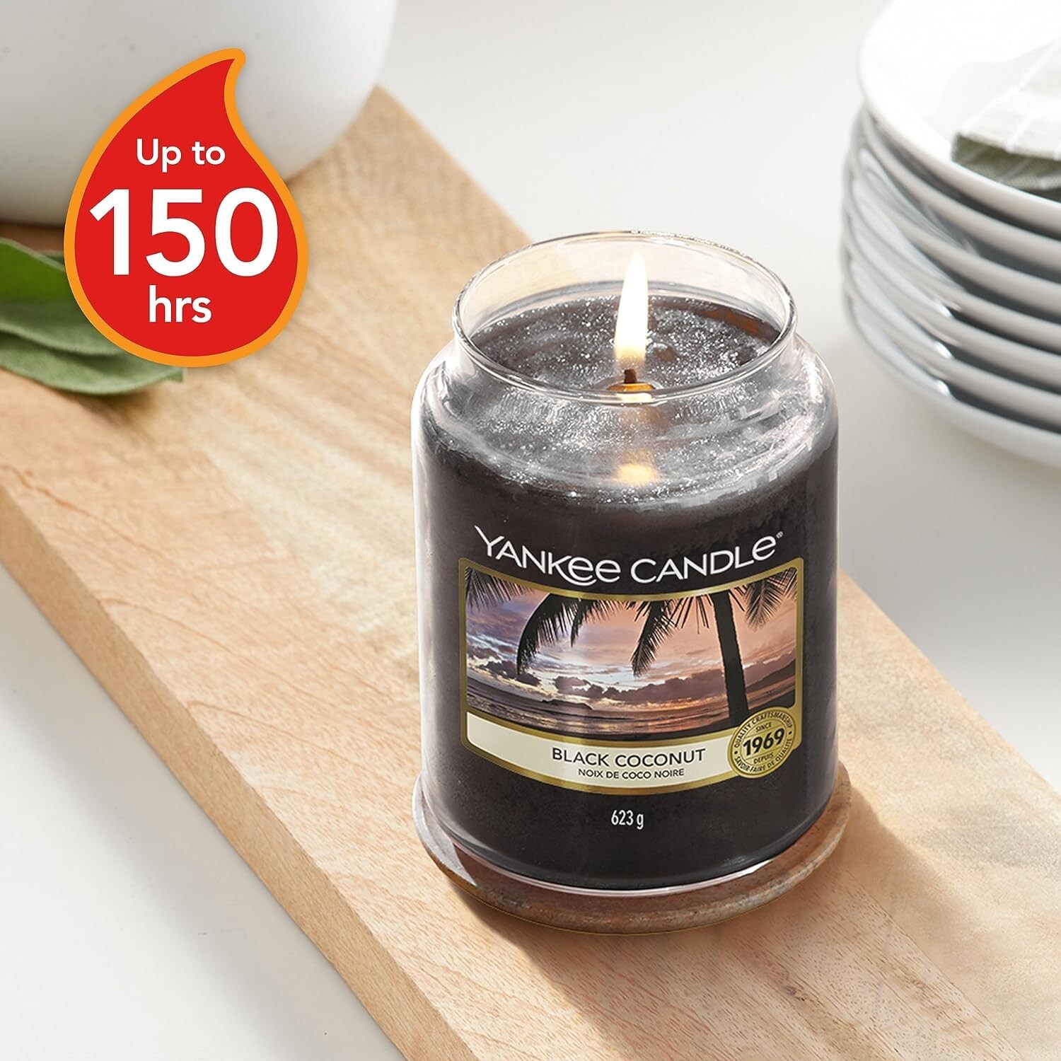 Yankee Candle Large jar 623g Brand New Black Coconut 150h Burn eBay