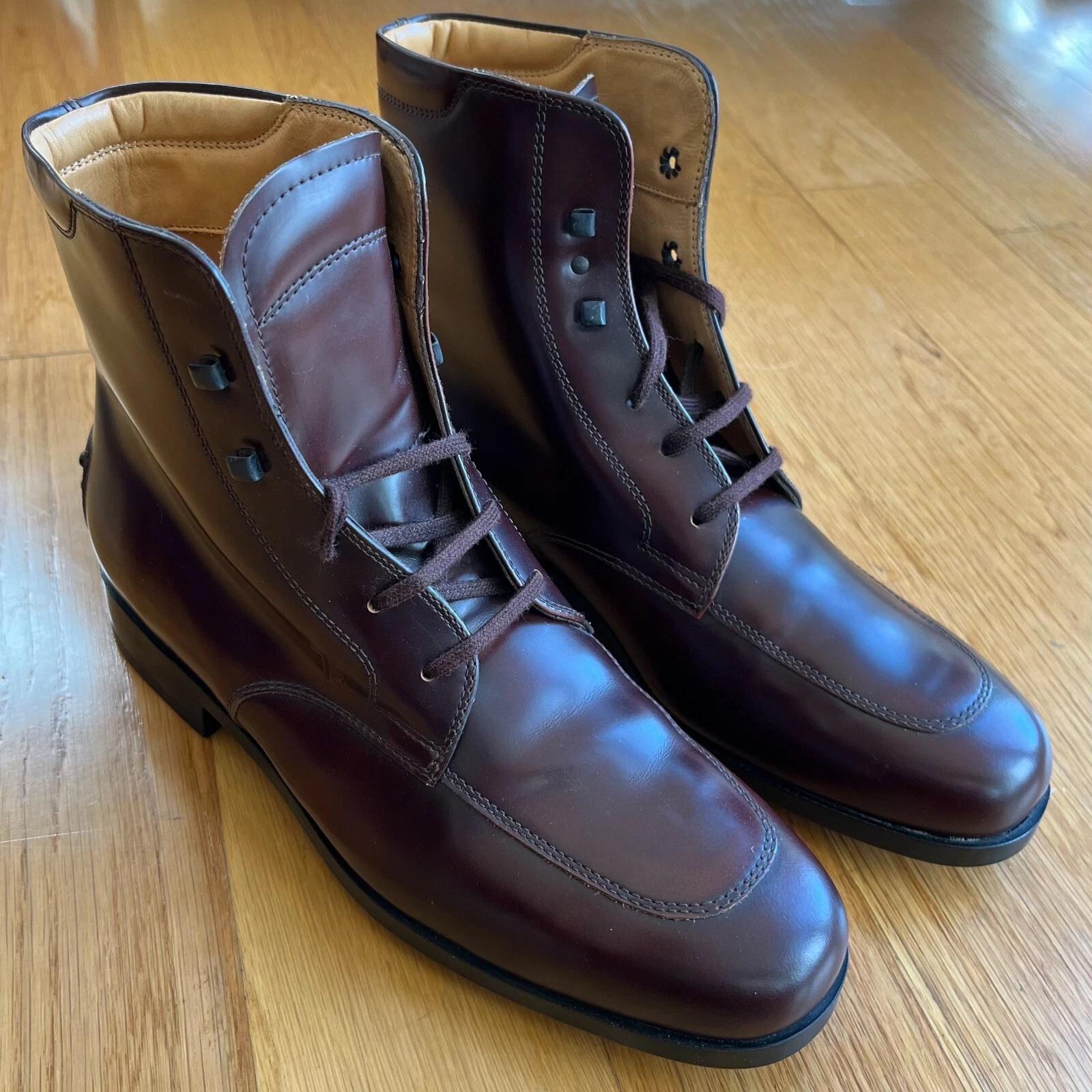 TOD’S Stivali Tod's vintage marroni stringati punta quadrata taglia 37