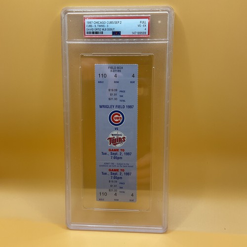 1997 Chicago Cubs Vs Minnesota Twins FULL Ticket David Ortiz MLB Debut PSA 4