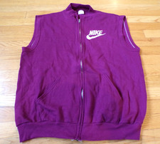 RARE VINTAGE 80'S NIKE SPORTSWEAR ZIP UP SWEATSHIRT VEST SIZE XL 46 MADE IN USA