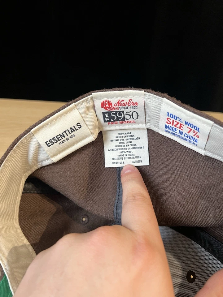 NEW ERA x Fear of God Essential 59Fifty Fitted Brown Size 7 3/4 Wool Cap Hat - Image 3 of 4