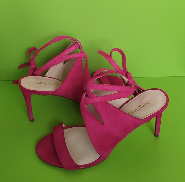 Women Nine West Heels Pink Suede 37