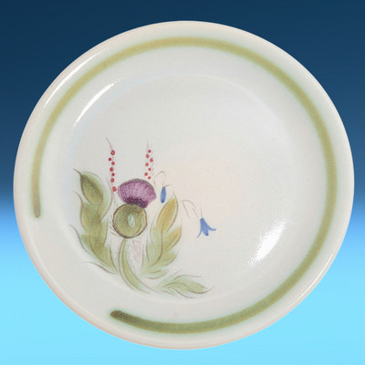 Buchan Pottery Thistle Bread & Butter Plate Thistleware Stoneware Scotland EUC