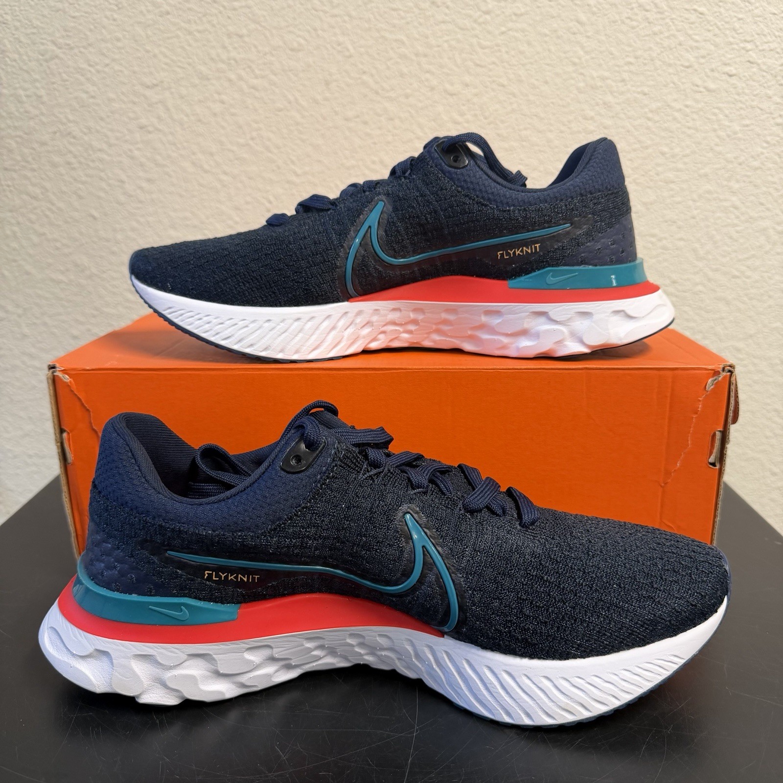 Nike React Infinity Run Flyknit 3 Obsidian Bright Spruce Size 10 image 4