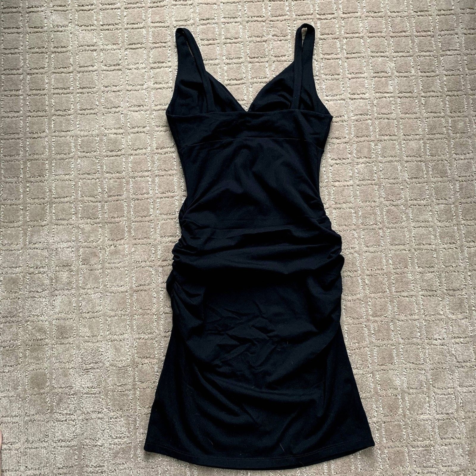 SUSANA MONACO RUCHED BODYCON DRESS BLACK REVOLVE MEDIUM Y2K SEXY
