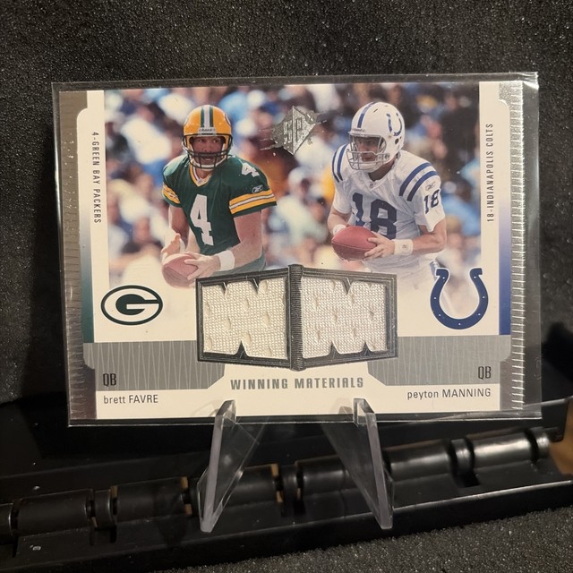 2005 SPx - Winning Materials Peyton Manning, Brett Favre GAME WORN USED PATCH