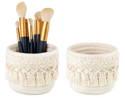 Mkono Makramee Make-up Pinsel Halter Organizer Kamm Pinsel Mini Aufbewahrungskorb...