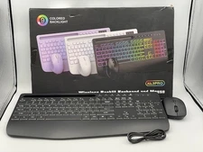 Wireless Keyboard and Mouse Combo - 9 Backlit Effects, RGB, Ergonomic Wrist Rest