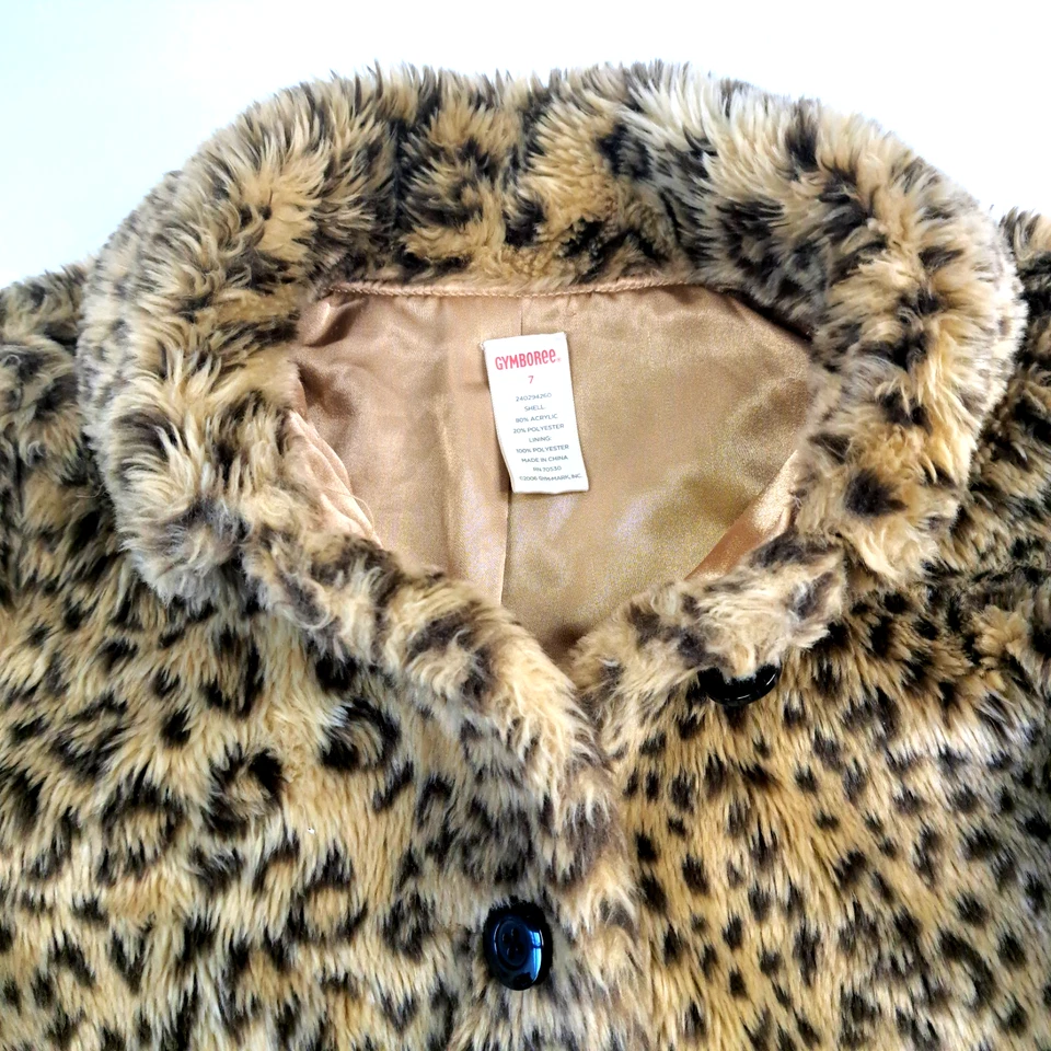 Gymboree 2006 GLAMOUR KITTY Leopard Faux Fur Coat Jacket Girls 7 - Image 2 of 4