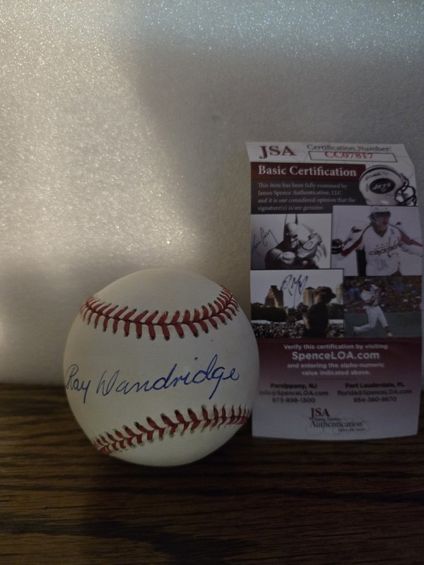 Ray Dandridge Autographed Baseball JSA Certified HOF Newark 