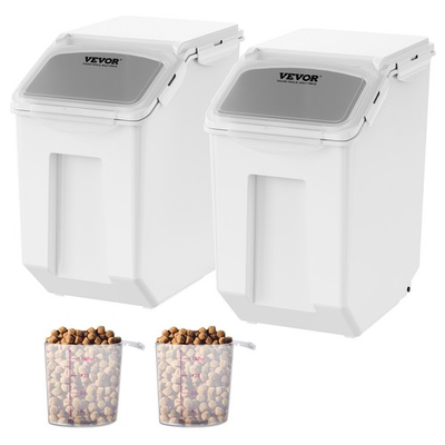 #ad #ad New Ingredient Storage Bin 2 x 15L Dispenser Bin with 2 Measuring Cups Attac $50.50