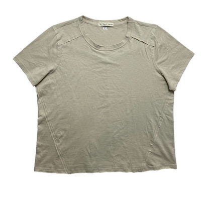 Rae Mode Shirt Womens L Tan Short Sleeve Destroyed Top