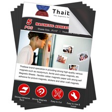 Magnetic Sheets with Adhesive Backing, 8" x 10", 5 Pack Flexible Magnet Sheet...
